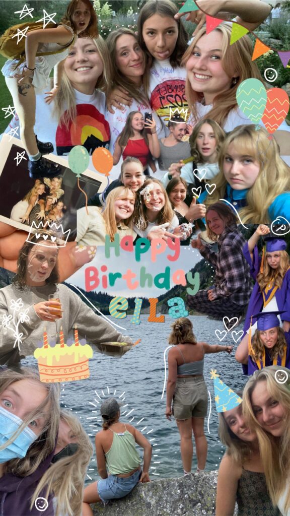 a collage of me and my friend Ella I made for her birthday 
